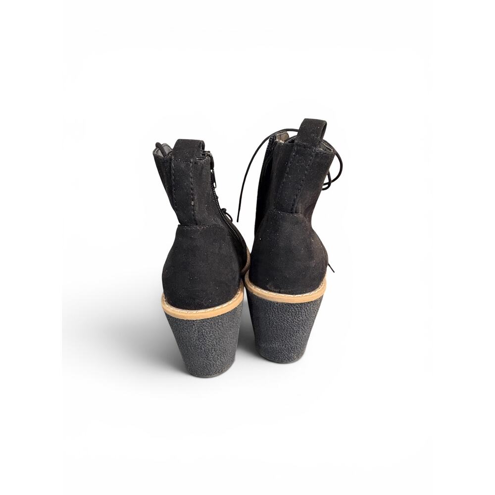 a.n.a A New Approach Black Memory Foam Wedge Ankle Boots Size 8.5 - Picture 2 of 6